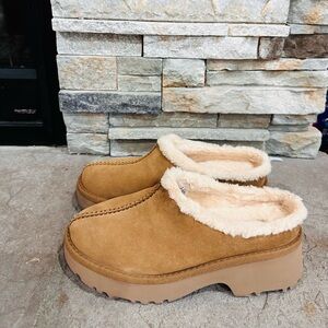 UGG Tan Shearling Lined Clogs